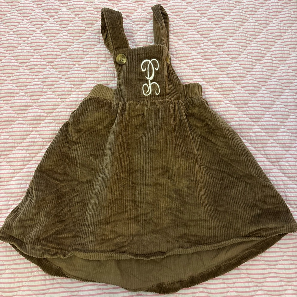 Brown corduroy jumper “P” initial
